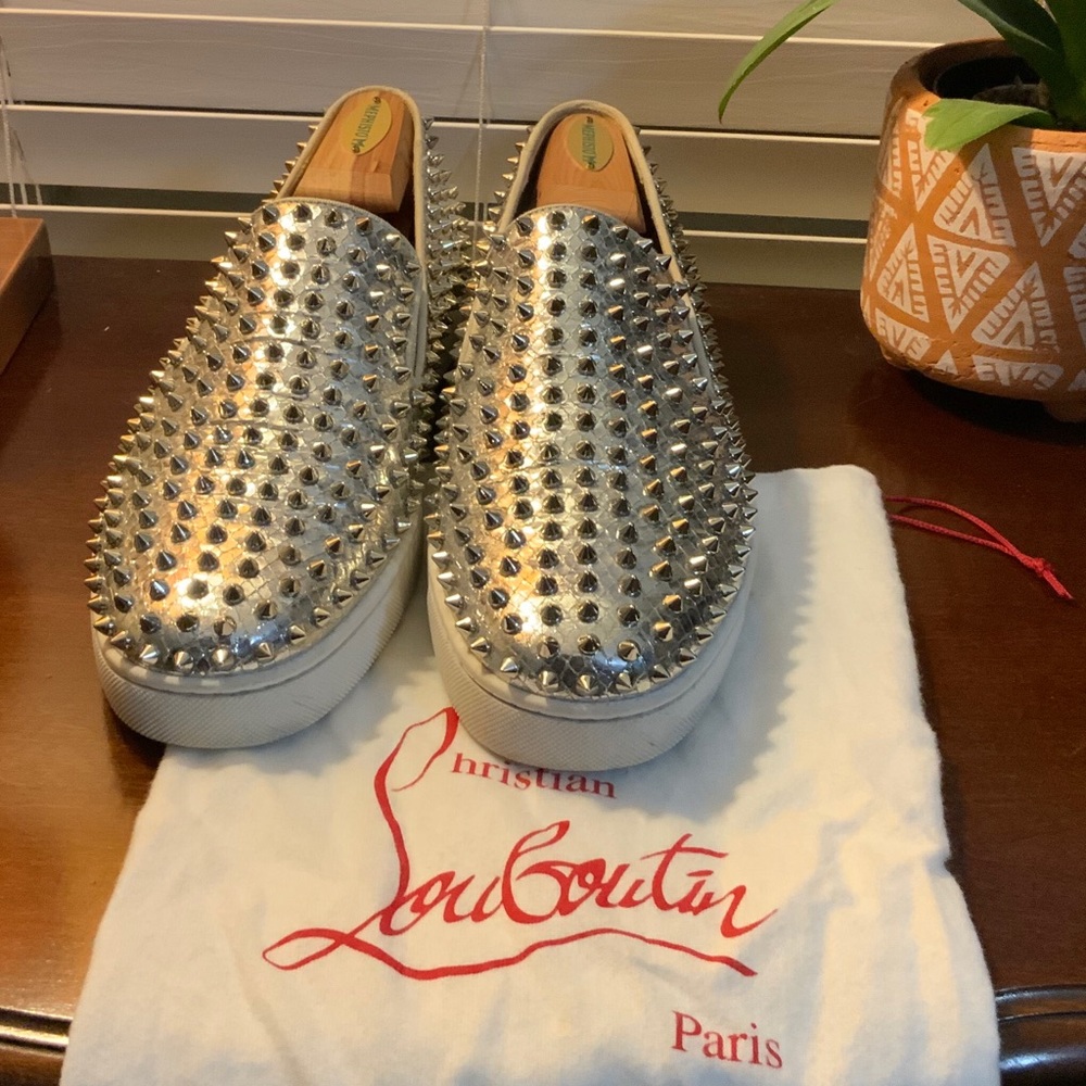 Silver Roller Boat Men’s Christian Louboutins - Picture 8 of 9